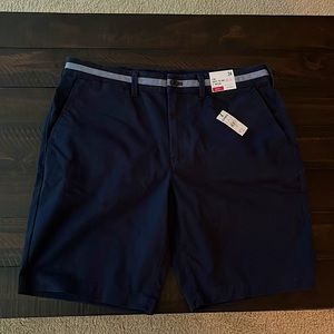 Express Men’s slim stretch above the knee 9” inseam navy shorts NWT